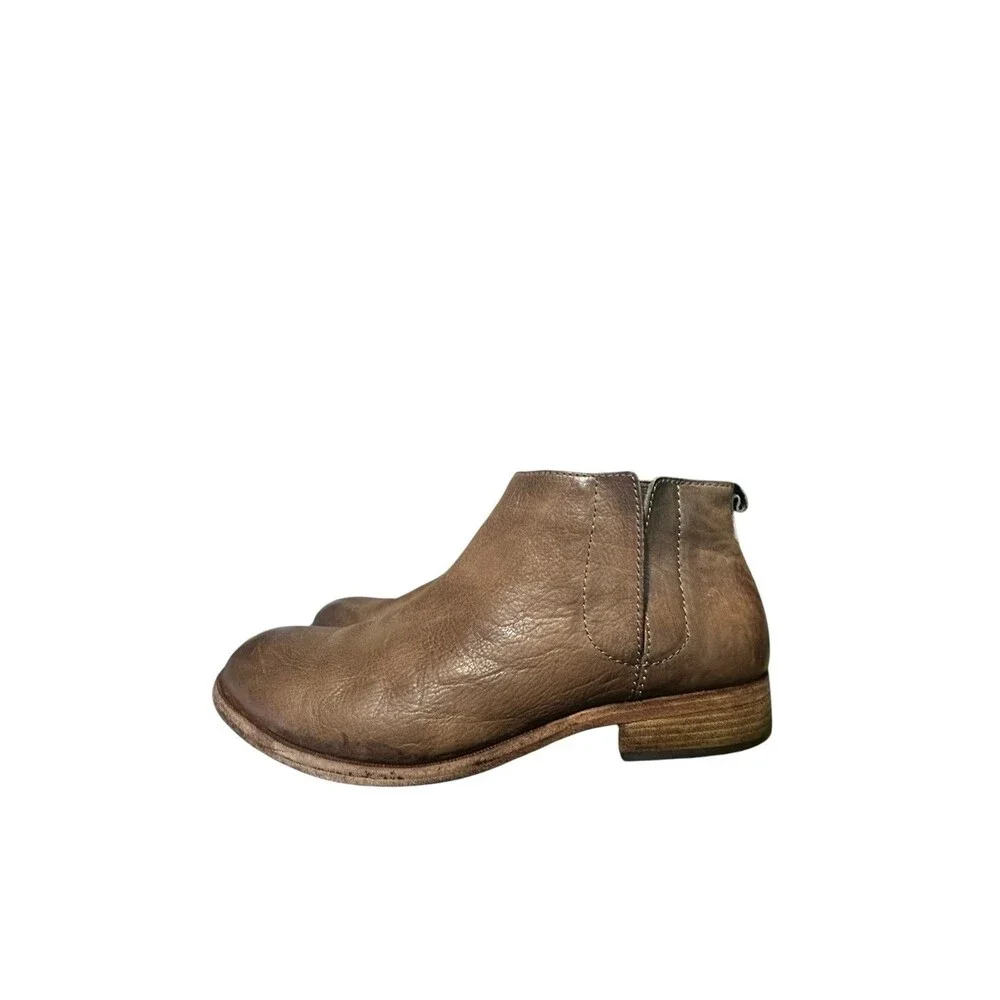 Kork Ease Women's Sz 10 M Velma Brown Leather Stretch Chelsea Ankle Boots Boho